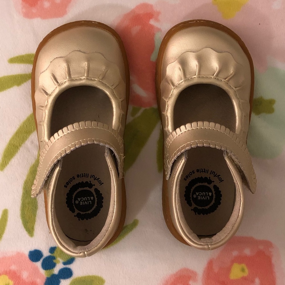 Livie & Luca Champagne Ruche Mary Janes